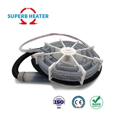 سخان كهربائي PTFE بسلك مرن دائري الشكل يستخدم في الصناعة الكيميائية