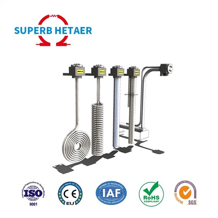 Haney 2kw 3kw Vertical Spiral Heating Tube PTFE Heater Electric Immersion Heater